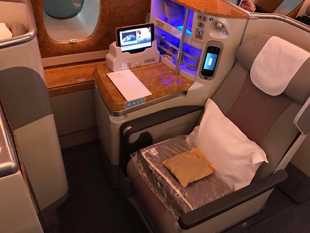 Emirates biznis trieda Airbus A380