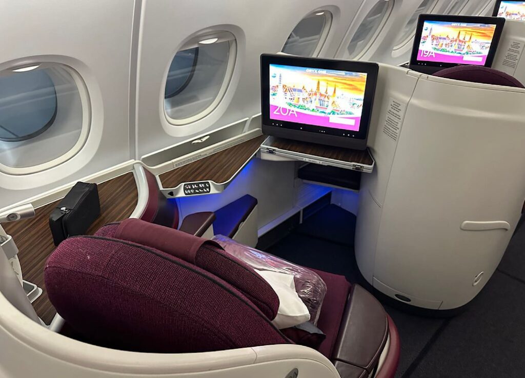 Qatar Airways biznis trieda na Airbus A380
